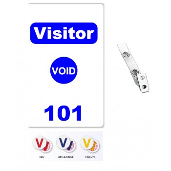 Custom Printed Numbered Self Expiring PVC Vendor Badges + Strap Clips - 10 pack